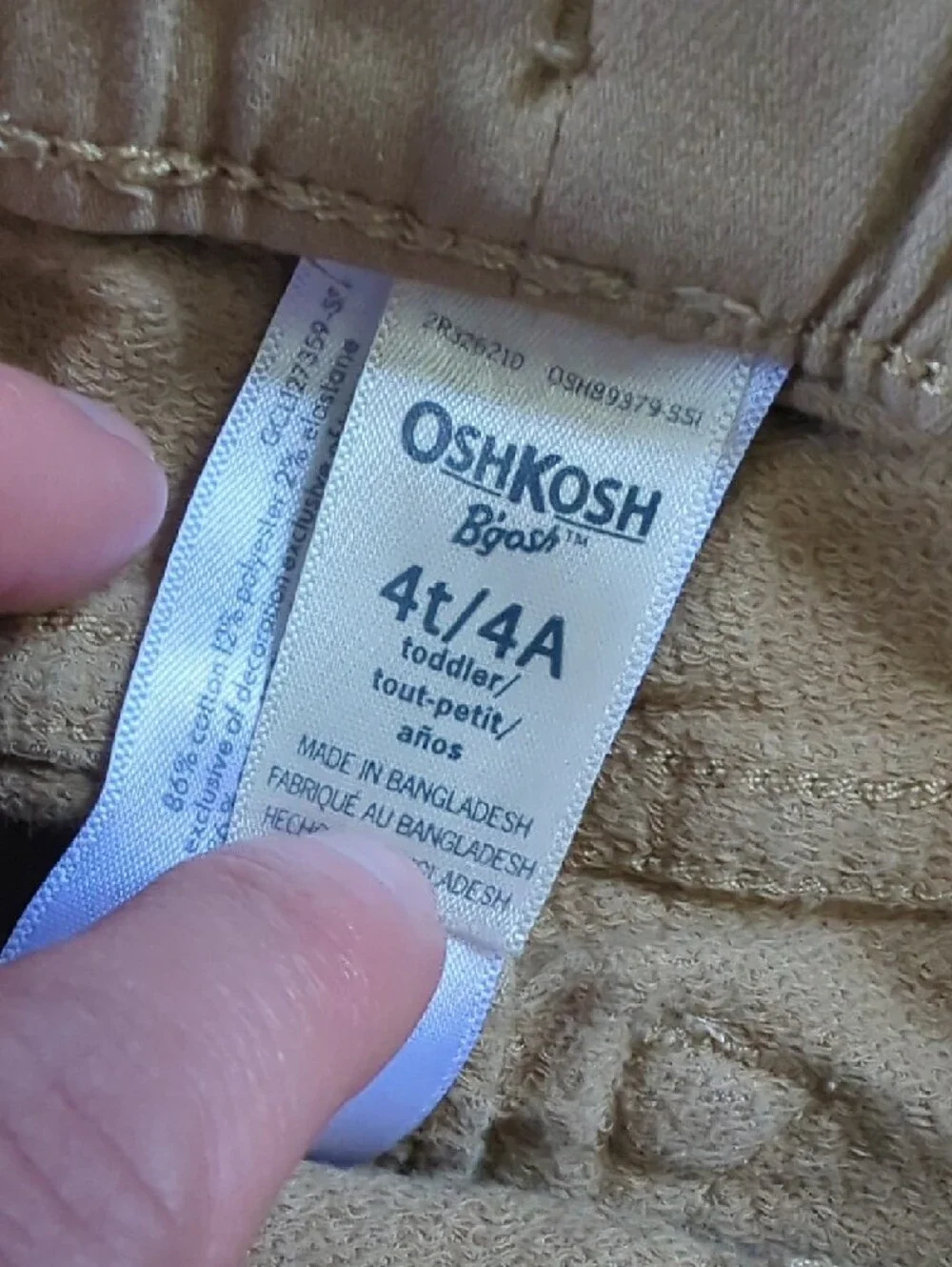 OshKosh B'gosh Toddler Pull-On Pants in Tan Size 4T